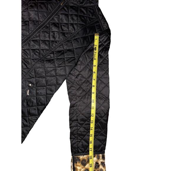 Shelli Segal - Laundry Puffer jacket- Black With Animal Print EUC Size XS - Picture 6 of 11